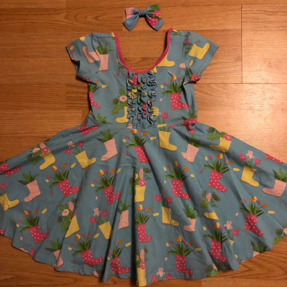 “Eleanor Rose” Dress With Bow Size 5-6